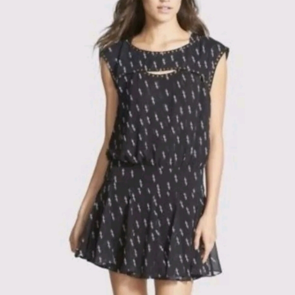 NWT Sam Edelman Bolt Print Dress XS - Picture 1 of 6